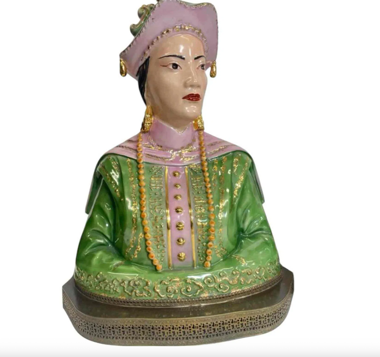 Pair of Monumental Chinese Export-Style Porcelain Busts