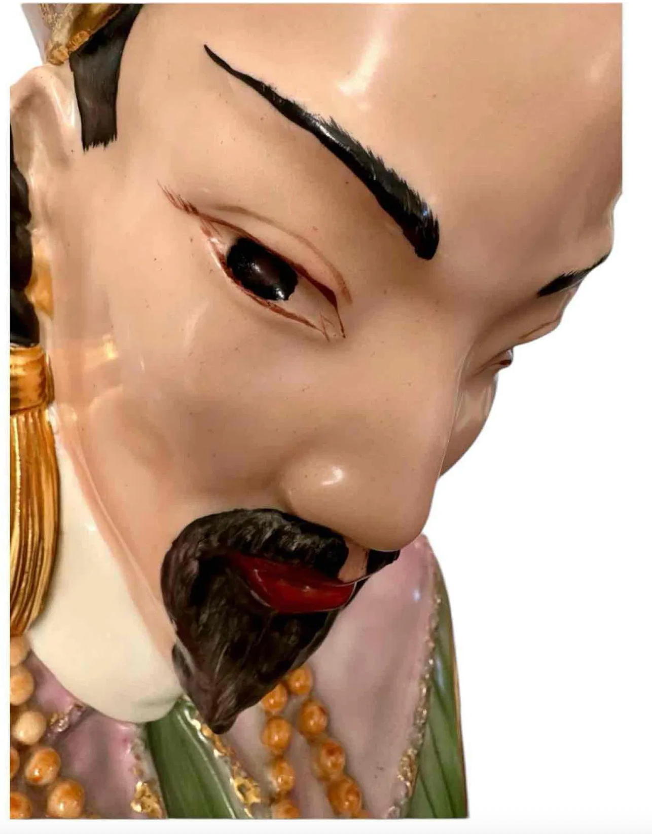Pair of Monumental Chinese Export-Style Porcelain Busts