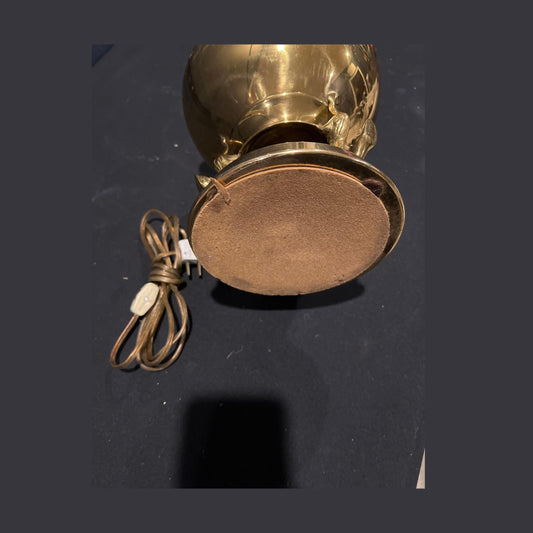 Brass Double Dragon Handle Brass Table Lamp Vintage - Table