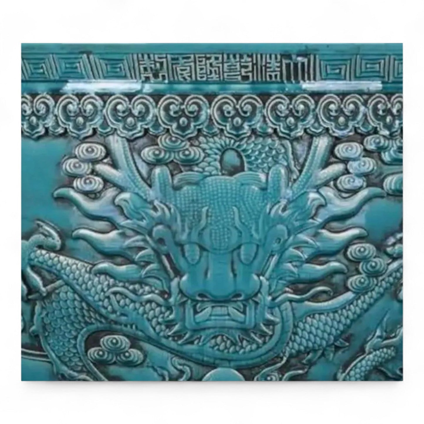 Hand-Carved Turquoise Zodiac Planter – 21ʺ Jardinière –