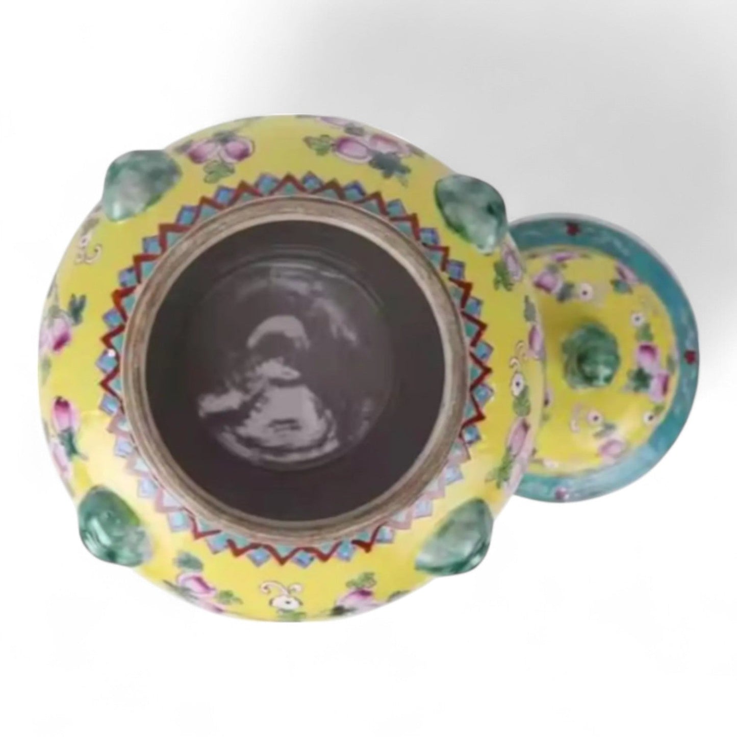 Hand-Painted Chinese Famille Jaune Ginger Jar – Foo Dog