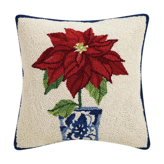 Pair of Wool Hook Decorative Accent Pillow Decor Holiday