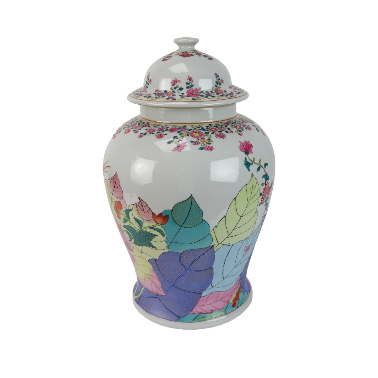 Tobacco Leaf Ginger Jar Porcelain