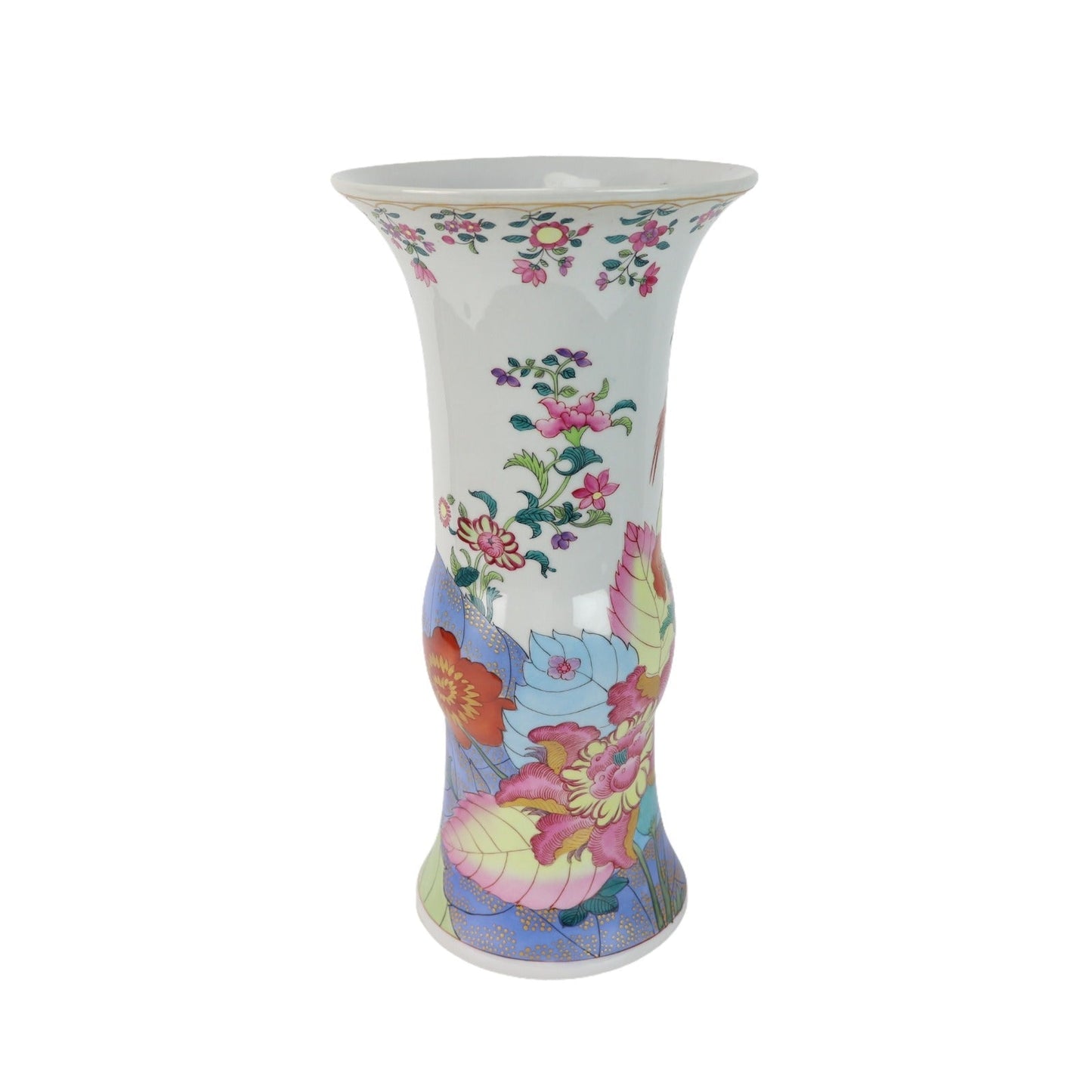 Tobacco Leaf Tulip Vase Hand Painted Porcelain Porcelain
