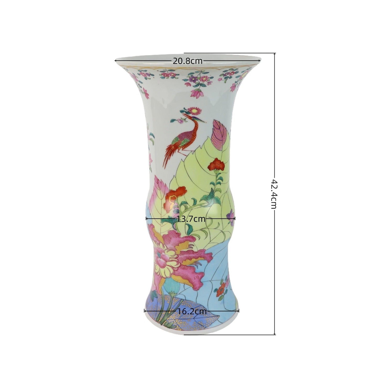 Tobacco Leaf Tulip Vase Hand Painted Porcelain Porcelain