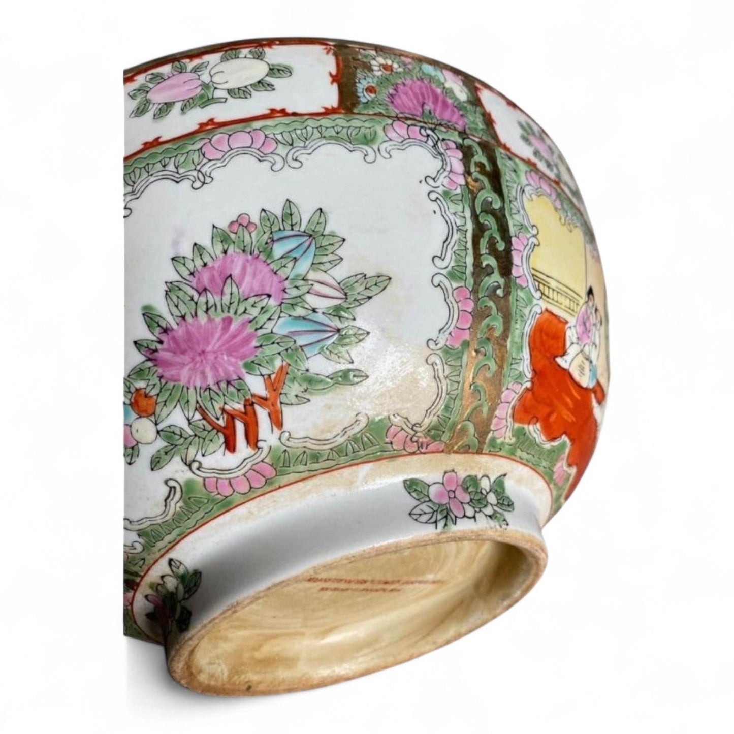 Vintage Rose Medallion Porcelain Bowl - Hand-Painted