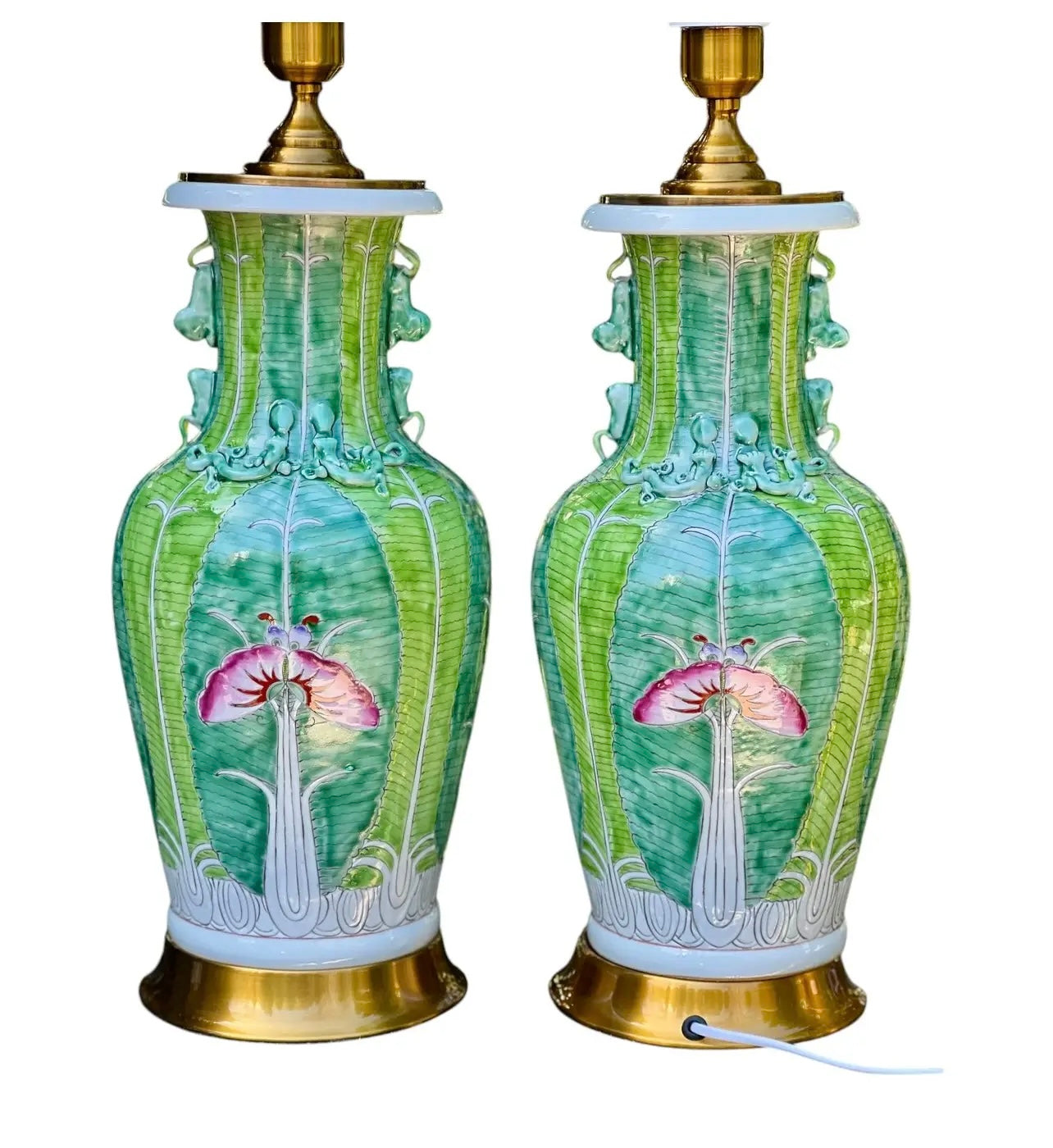 Sculptural Bok Choy Lamps a pair