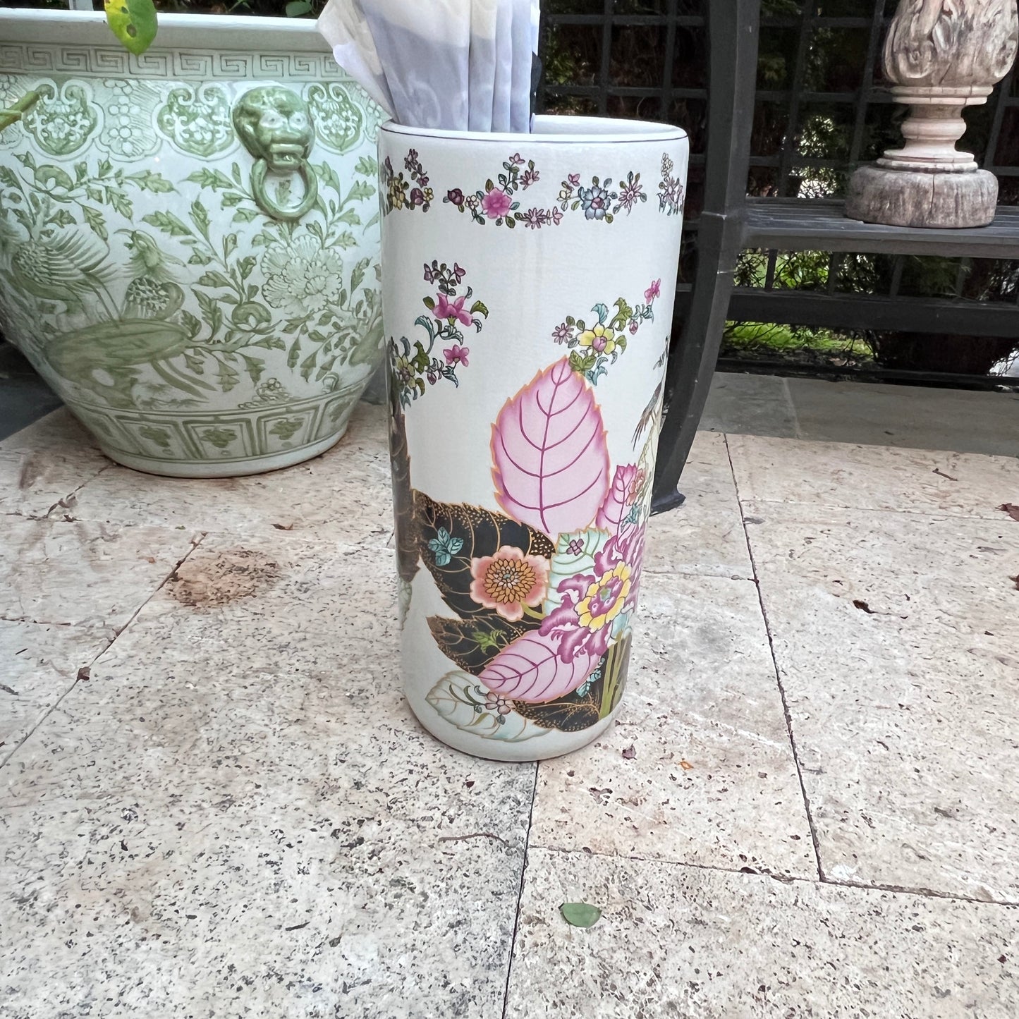 WHOLESALE Tobacco Leaf Umbrella Stand - Chinoiserie