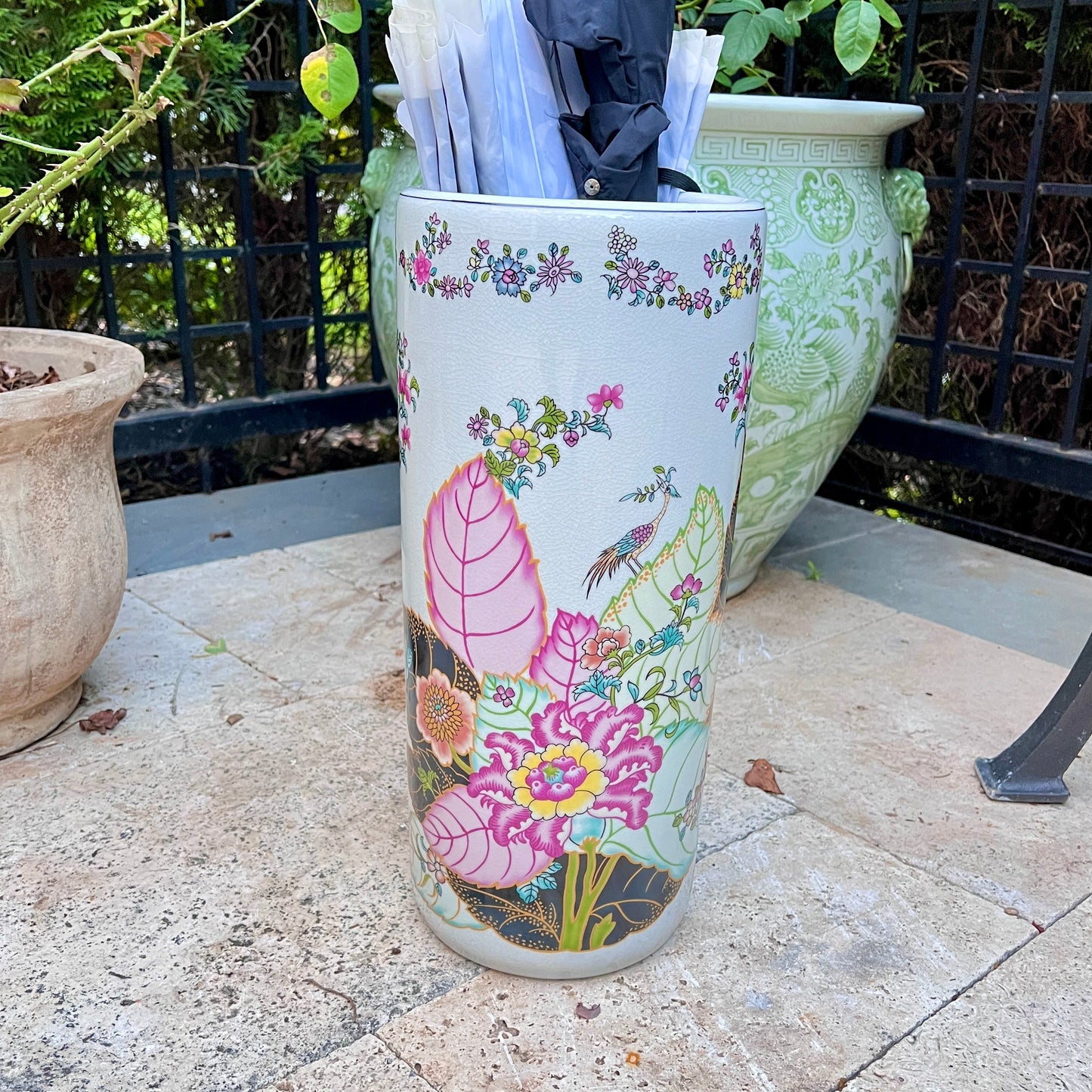 WHOLESALE Tobacco Leaf Umbrella Stand - Chinoiserie