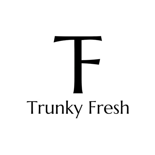 Logo with a large black 'F' and 'Trunky Fresh' text on a beige background
