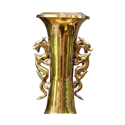 Brass Double Dragon Handle Brass Table Lamp Vintage - Table