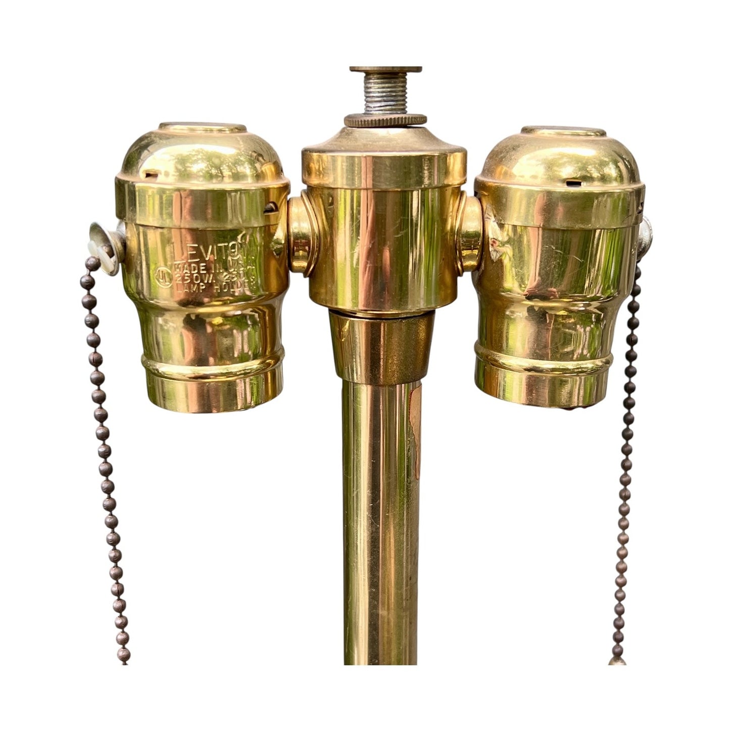 Brass Double Dragon Handle Brass Table Lamp Vintage - Table