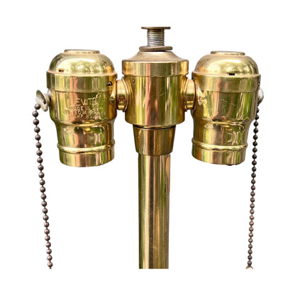 Brass Double Dragon Handle Brass Table Lamp Vintage - Table