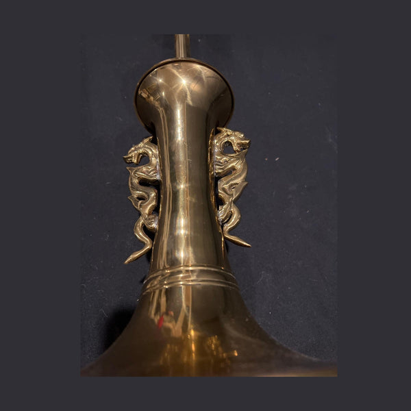 Brass Double Dragon Handle Brass Table Lamp Vintage - Trunky Fresh