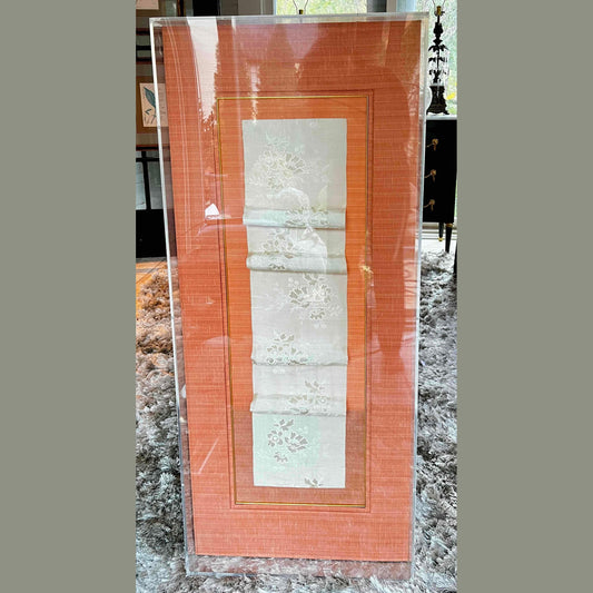 Custom Acrylic Shadow Box with Antique Chinese Silk Fabric