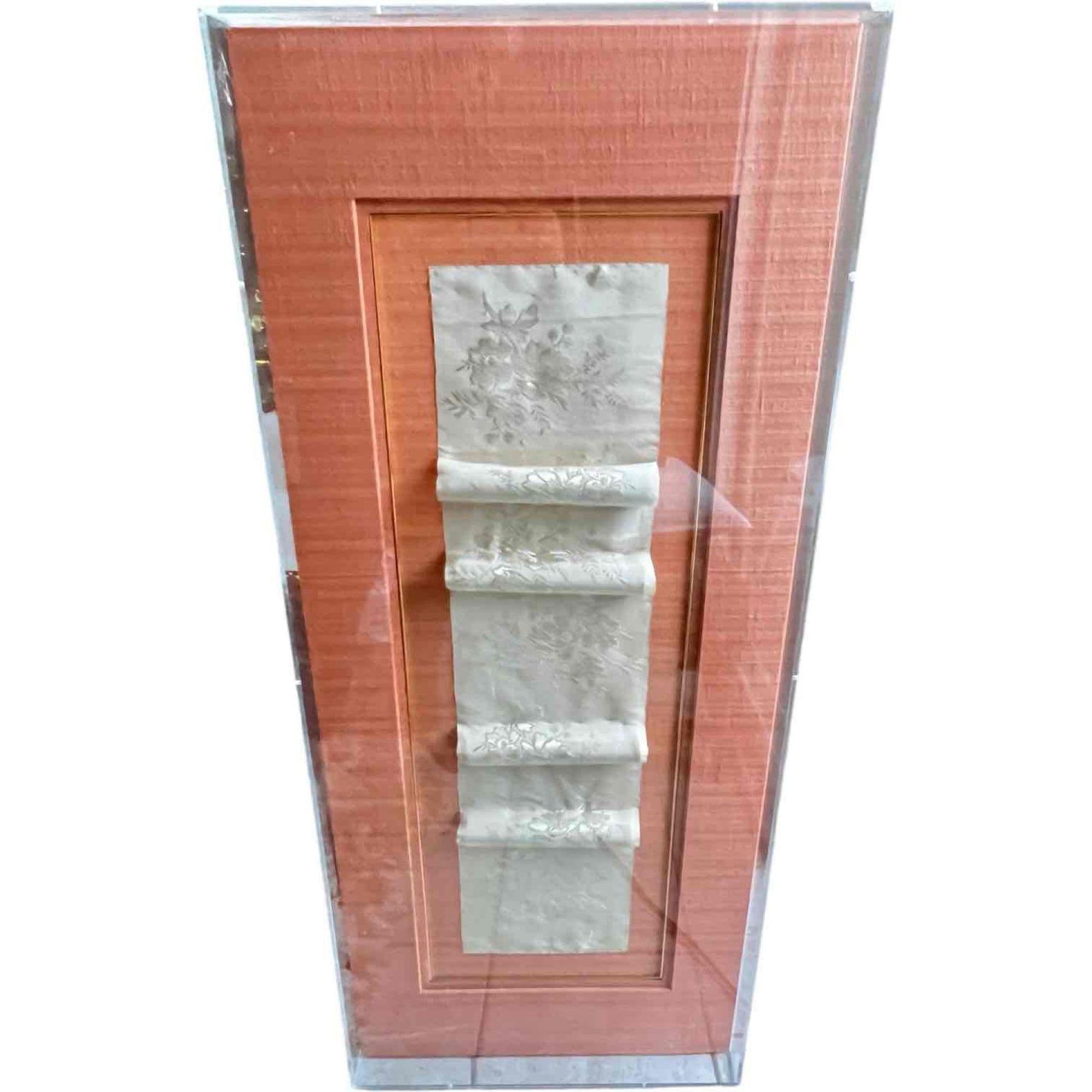 Custom Acrylic Shadow Box with Antique Chinese Silk Fabric