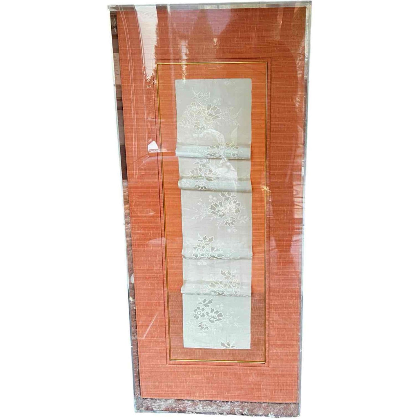 Custom Acrylic Shadow Box with Antique Chinese Silk Fabric