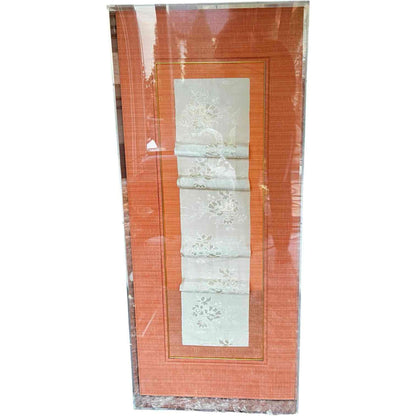 Custom Acrylic Shadow Box with Antique Chinese Silk Fabric