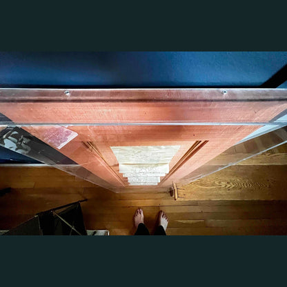 Custom Acrylic Shadow Box with Antique Chinese Silk Fabric