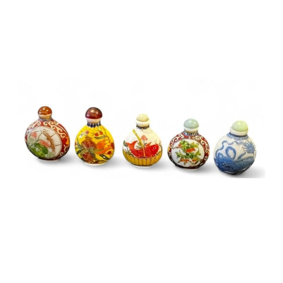 Fabulous Collection of 5 Snuff Bottles Set of 5 Assorted