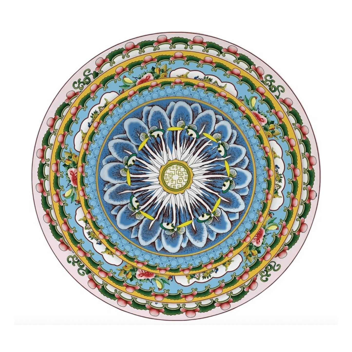 Modern Famille Rose Bone China Dinnerware Set