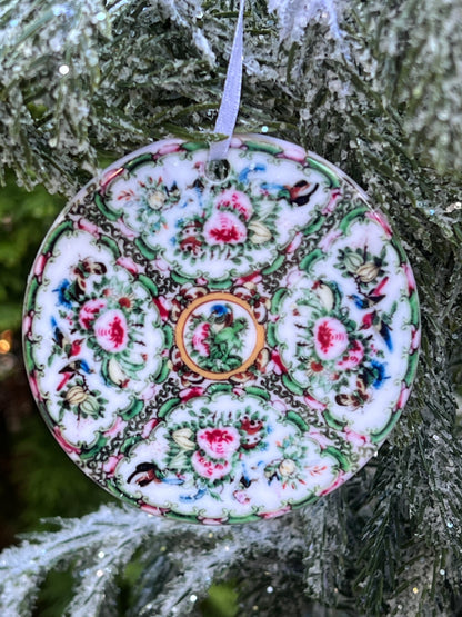 Famille Rose Porcelain Ornament Set – Chinoiserie Holiday