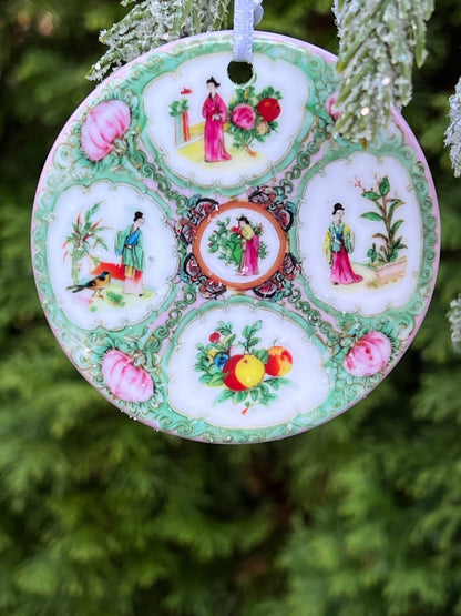 Famille Rose Porcelain Ornament Set – Chinoiserie Holiday
