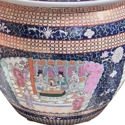 Gorgeous Signed Hand Painted Fish Bowl Style Planter
