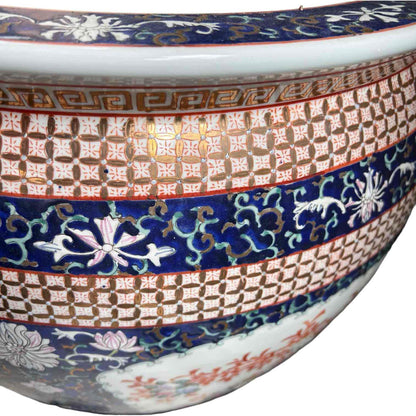 Gorgeous Signed Hand Painted Fish Bowl Style Planter