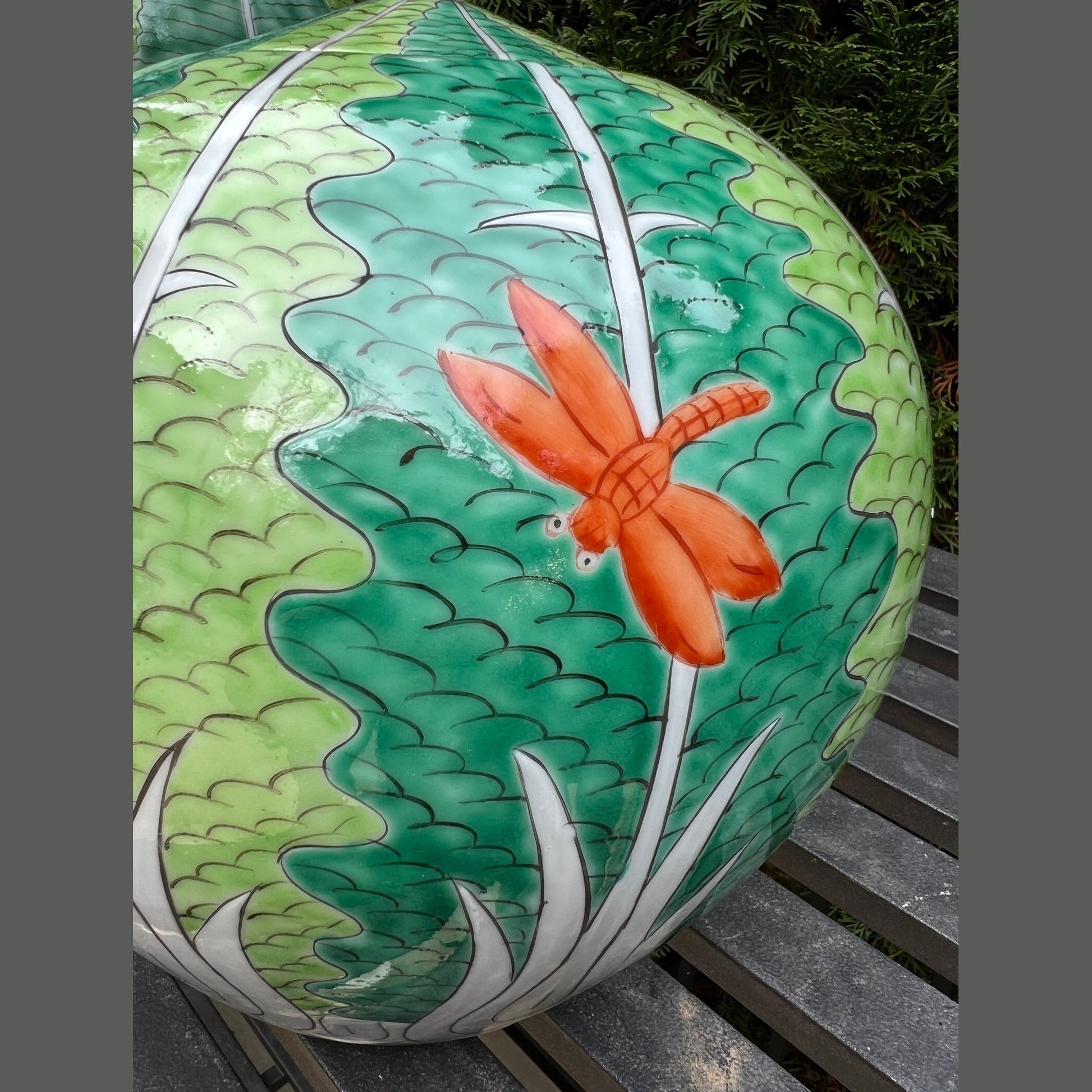 Hand-Painted Jingdezhen Porcelain Melon Jar with Finial Lid