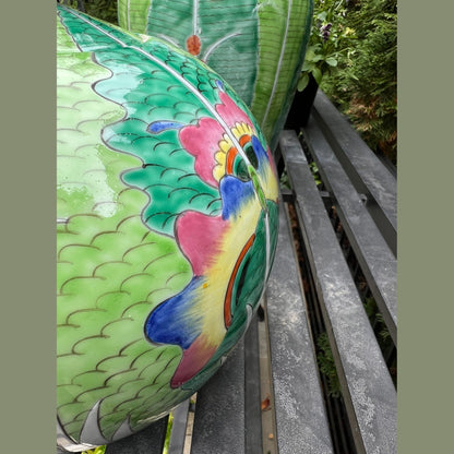 Hand-Painted Jingdezhen Porcelain Melon Jar with Finial Lid