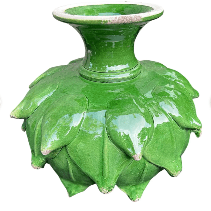 Italian Hand-Thrown Majolica Artichoke Pedestal Bowl –
