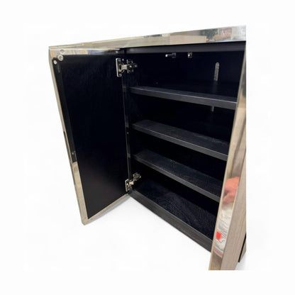 Mitchell Gold Faux Gray Shagreen Credenza Media Storage