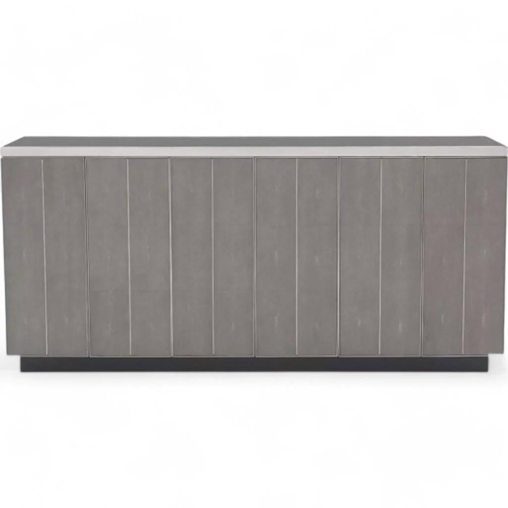 Mitchell Gold Faux Gray Shagreen Credenza Media Storage