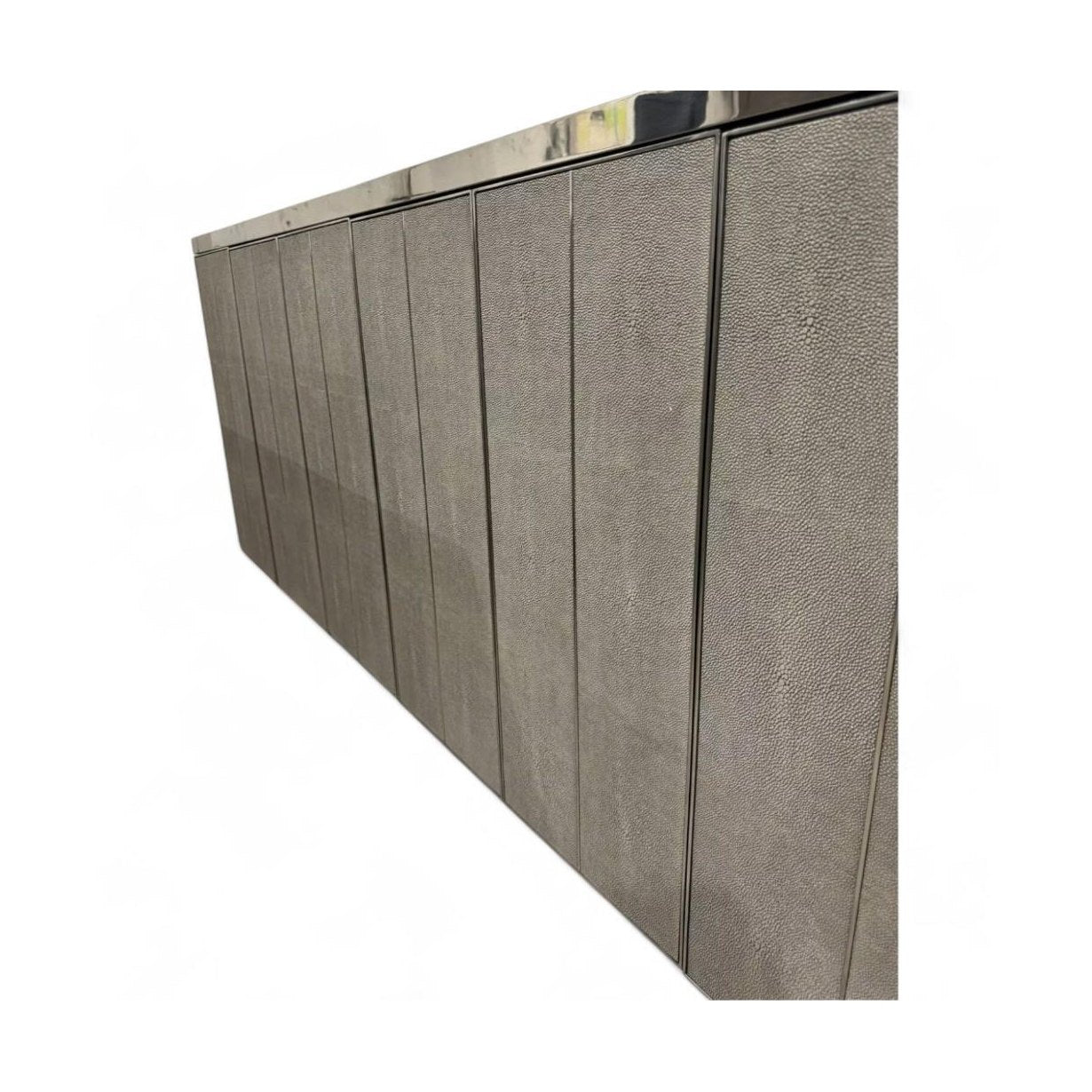 Mitchell Gold Faux Gray Shagreen Credenza Media Storage