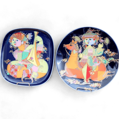 Rosenthal Germany Pair of Gorgeous Colorful Display Plates