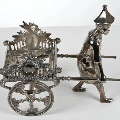 Silver-Plated Chinoiserie Figurative Sculpture Centerpiece -