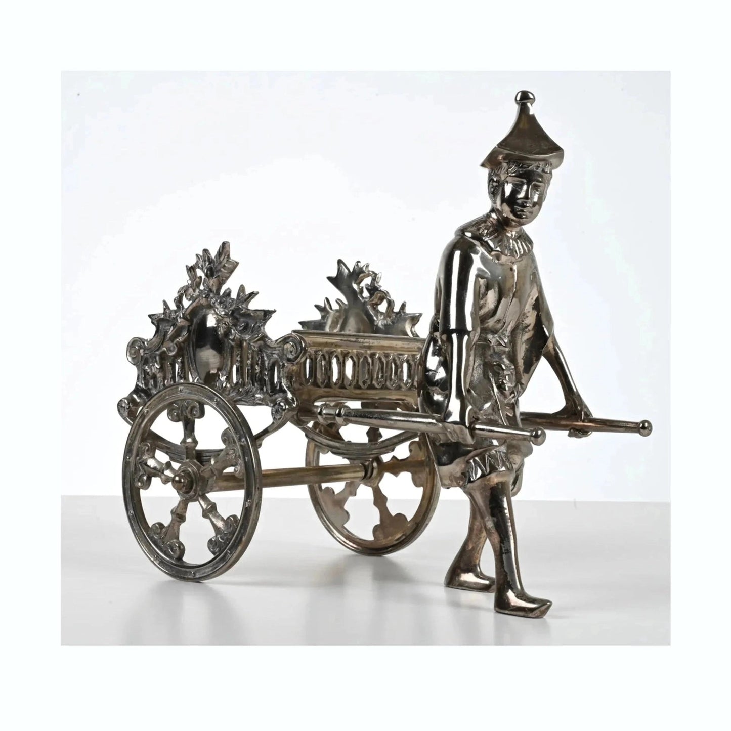 Silver-Plated Chinoiserie Figurative Sculpture Centerpiece -