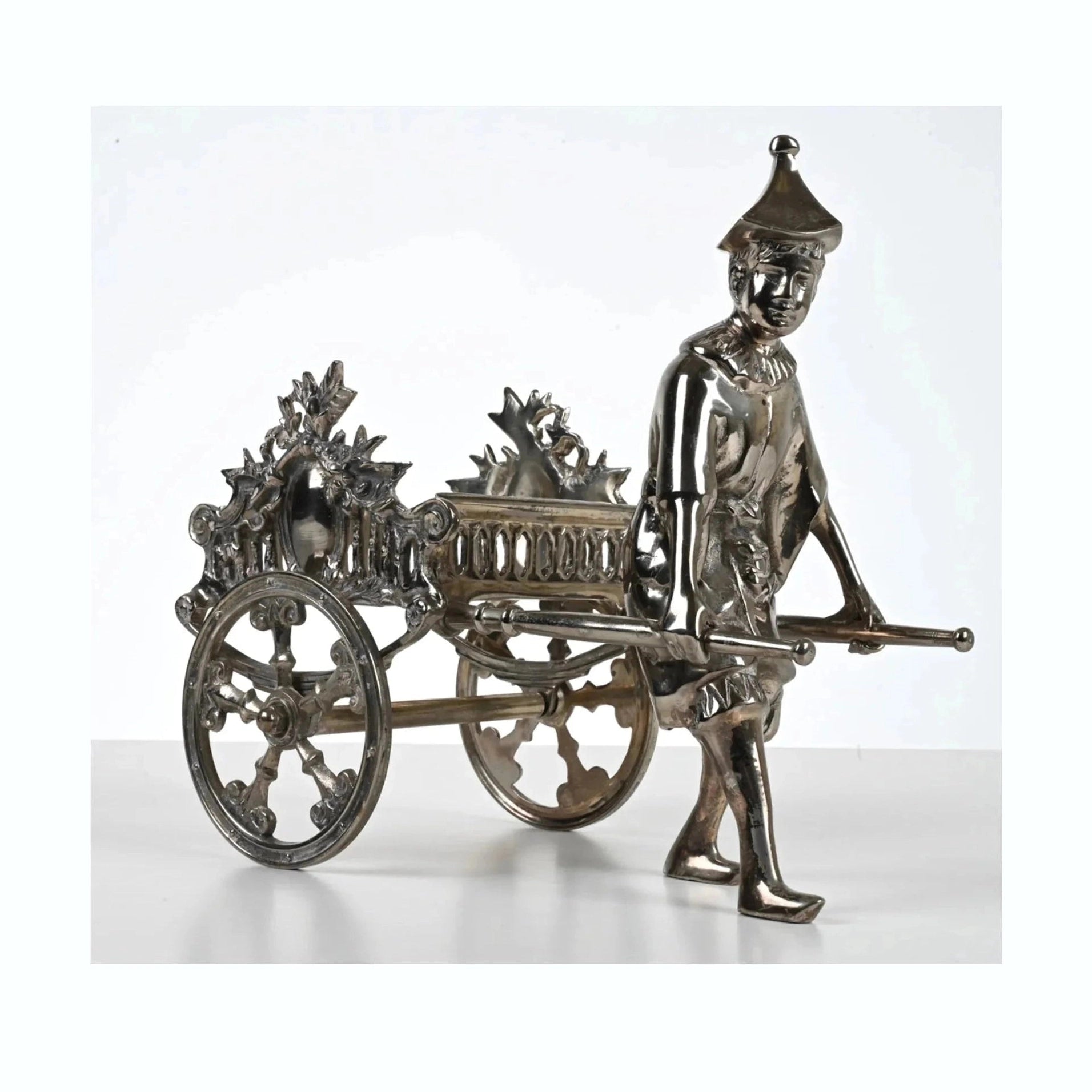 Silver-Plated Chinoiserie Figurative Sculpture Centerpiece -