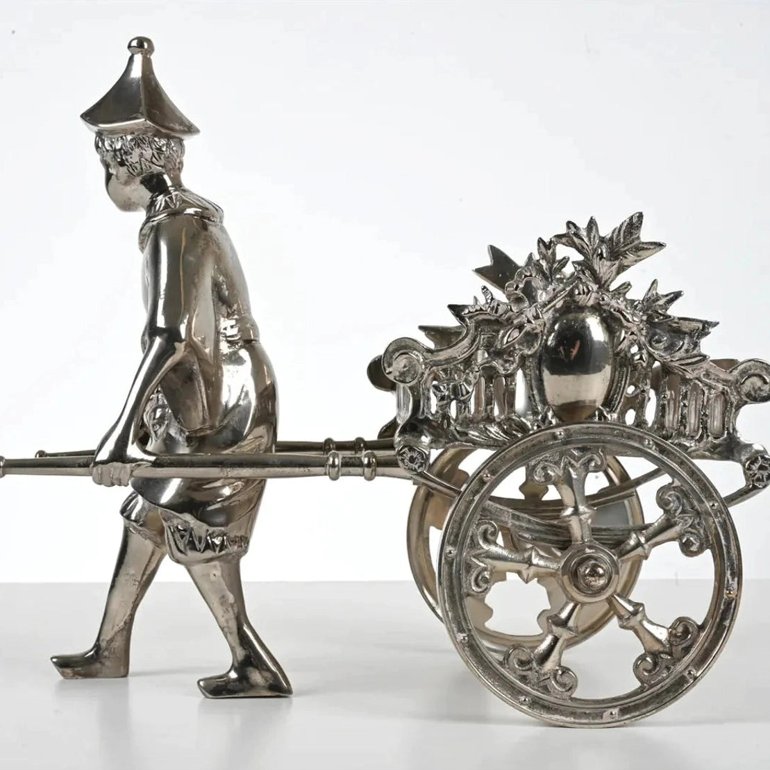 Silver-Plated Chinoiserie Figurative Sculpture Centerpiece -