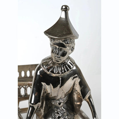 Silver-Plated Chinoiserie Figurative Sculpture Centerpiece -