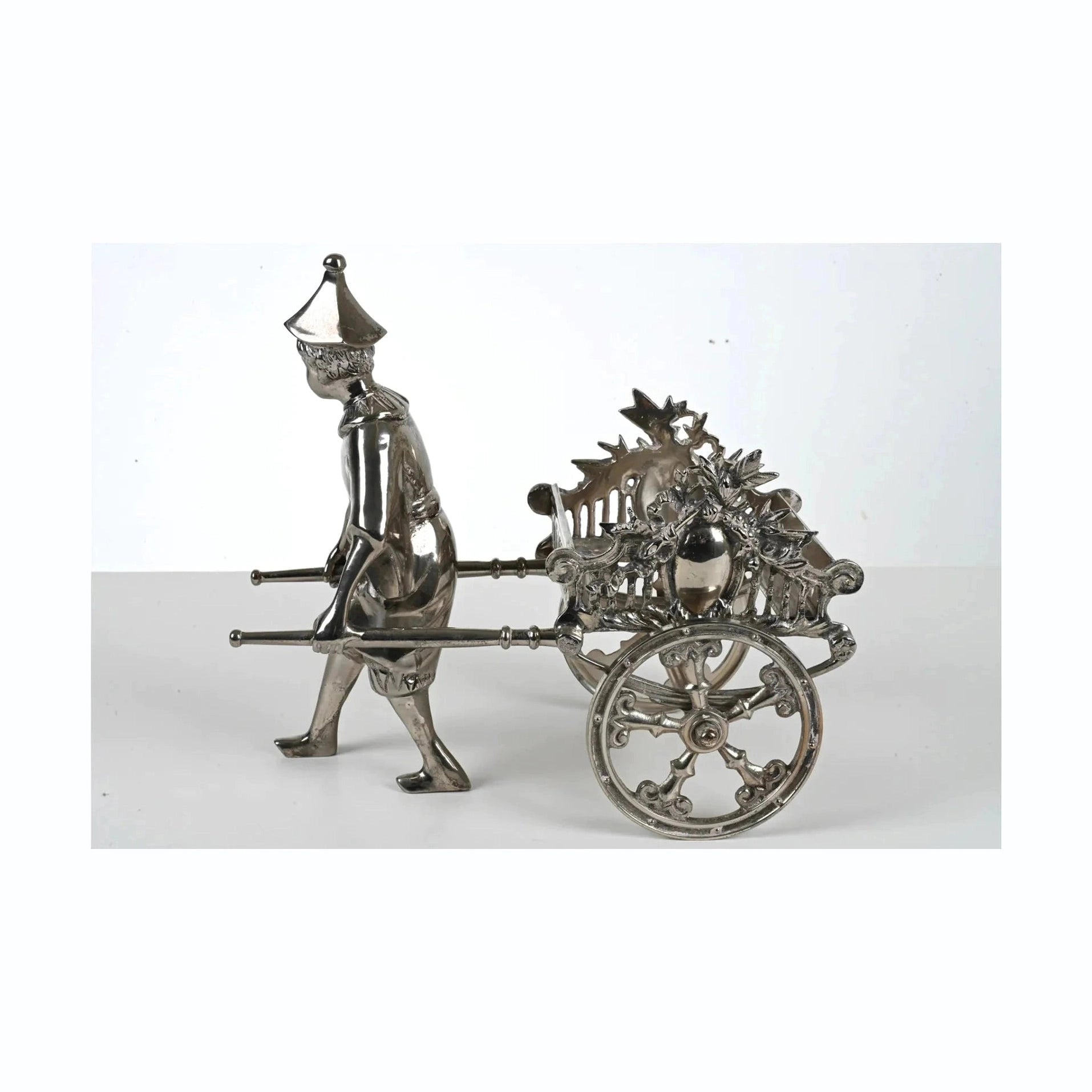 Silver-Plated Chinoiserie Figurative Sculpture Centerpiece -