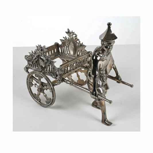 Silver-Plated Chinoiserie Figurative Sculpture Centerpiece -