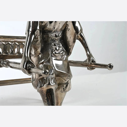 Silver-Plated Chinoiserie Figurative Sculpture Centerpiece -