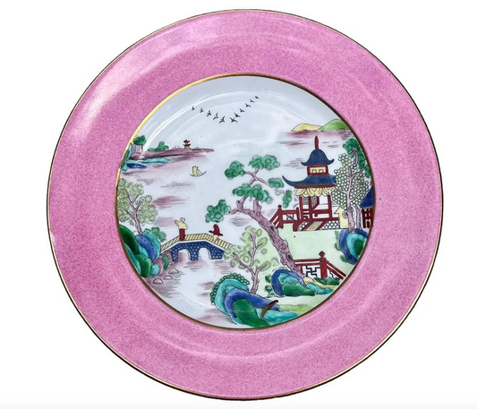 Staffordshire Pink Pagoda Tea & Dessert Set – 24 Pieces