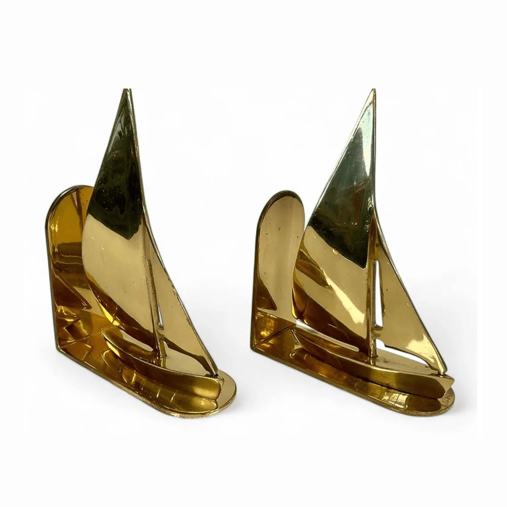 Vintage Brass Sailboat Bookends – Made in England