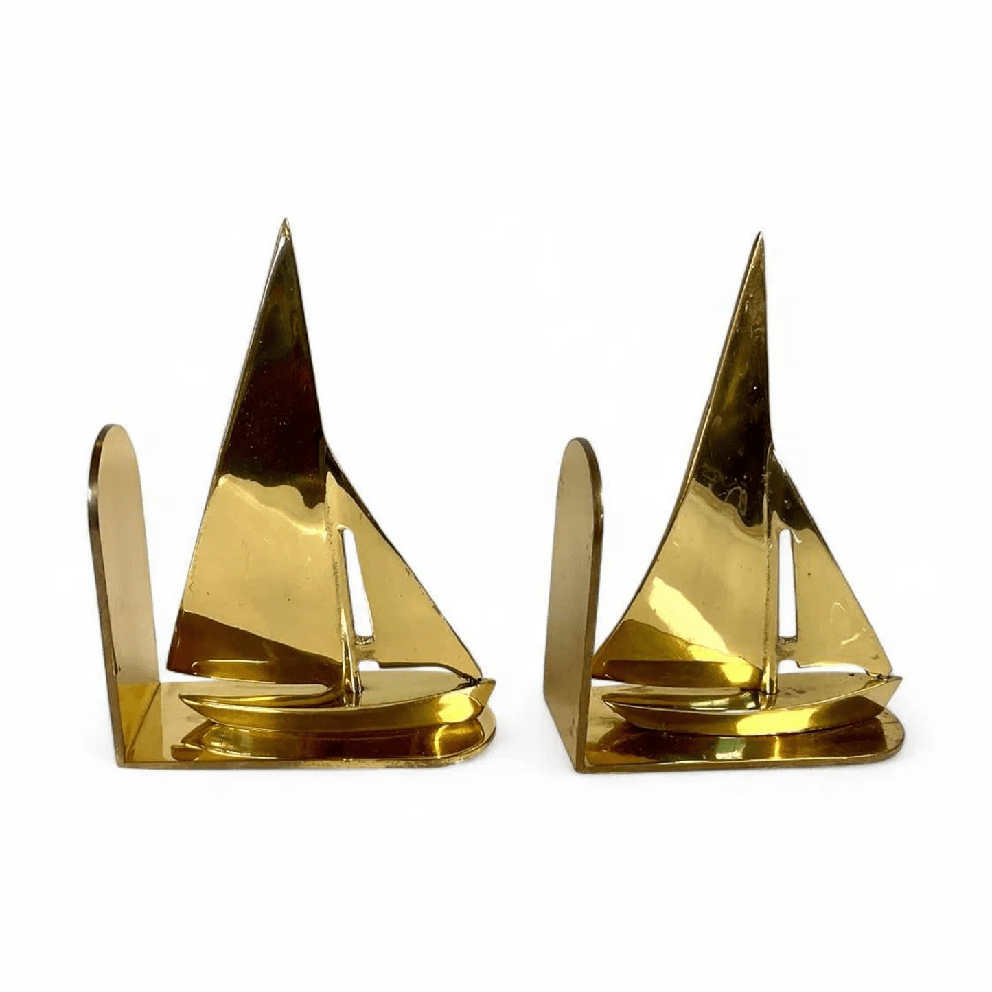 Vintage Brass Sailboat Bookends – Made in England