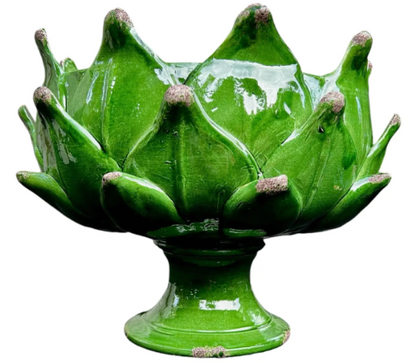 Italian Hand-Thrown Majolica Artichoke Pedestal Bowl –